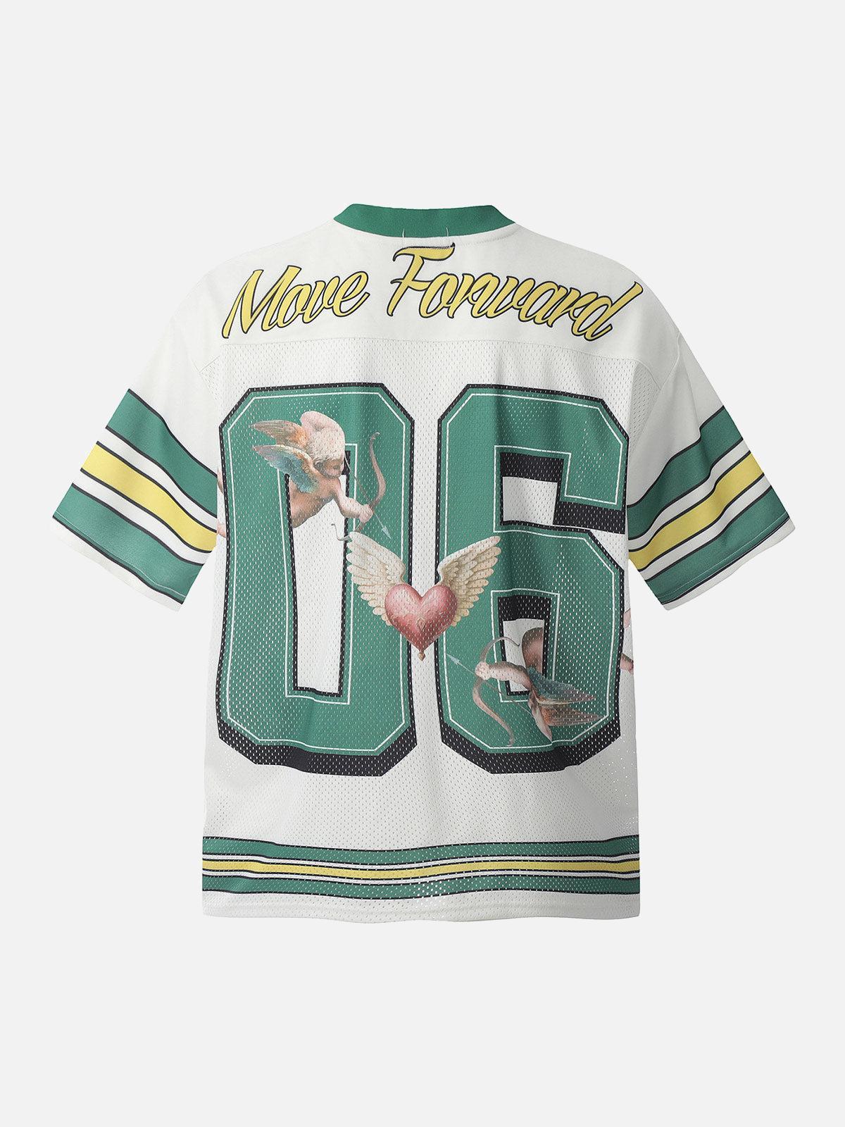 Omygoods Sports Jersey V-Neck T-Shirt