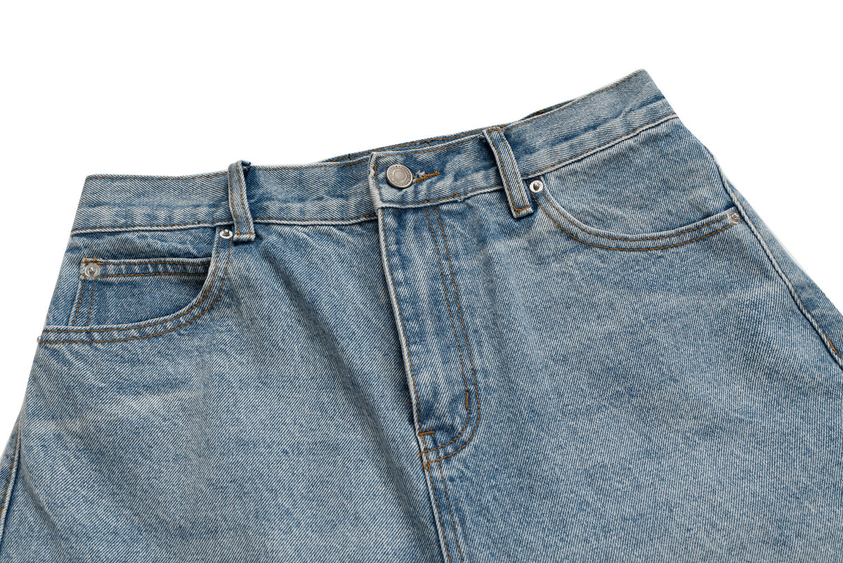 Stacked Washed Blue | Wide Jeans - OMYGOODS