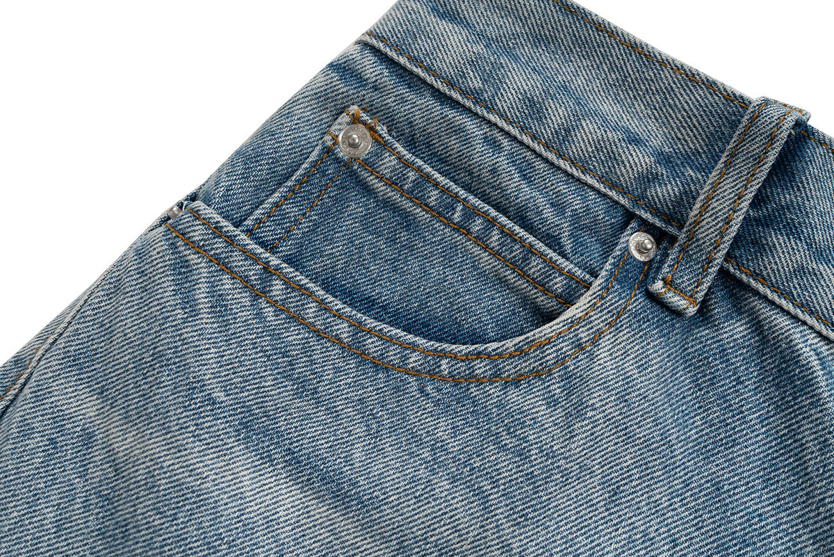 Stacked Washed Blue | Wide Jeans - OMYGOODS