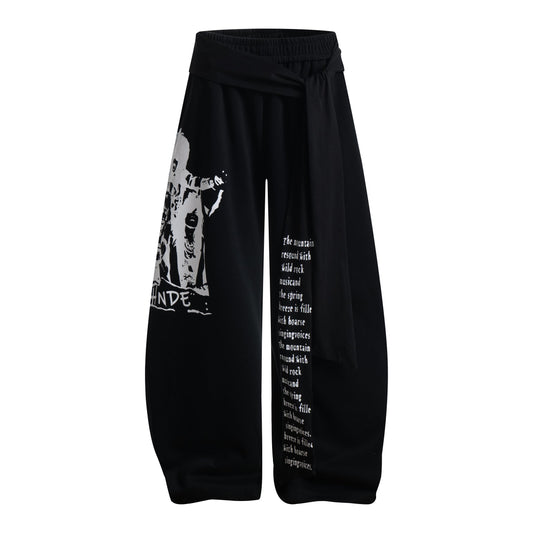 Stage Riot | Wide-Leg Printed Drawstring Pants - OMYGOODS