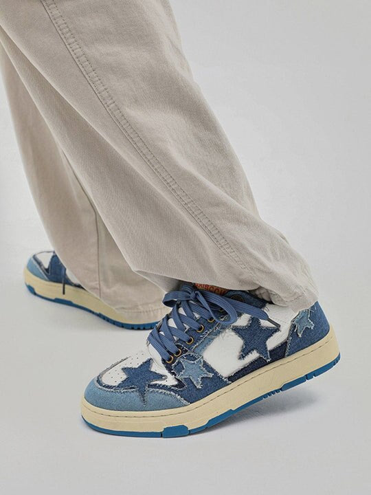Star | Denim Sneakers with Star Detail - OMYGOODS