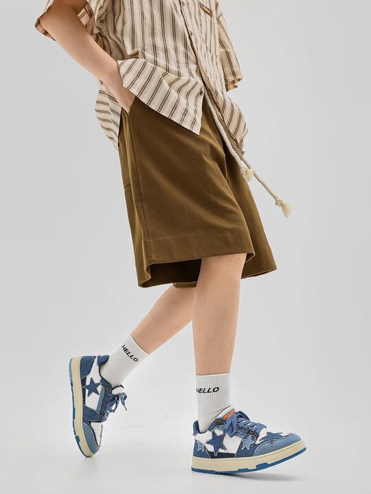 Star | Denim Sneakers with Star Detail - OMYGOODS