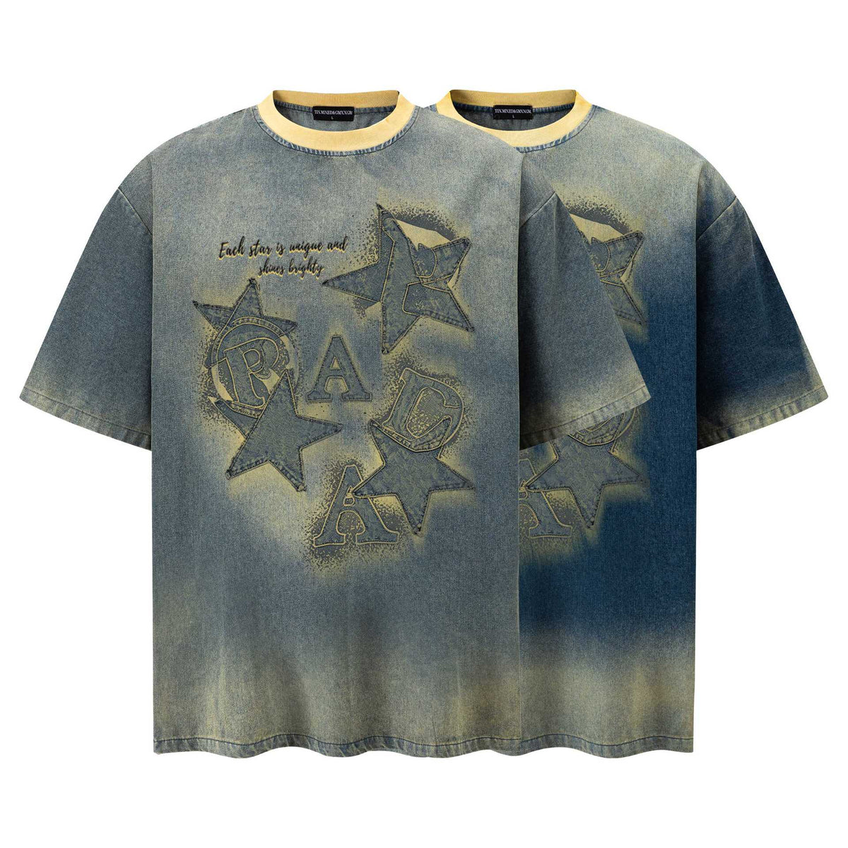 Star letters make old short sleeves - OMYGOODS