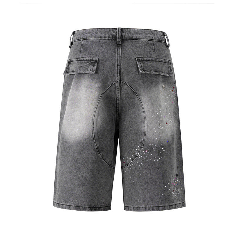 Starry Washed Rhinestone | Denim Shorts - OMYGOODS