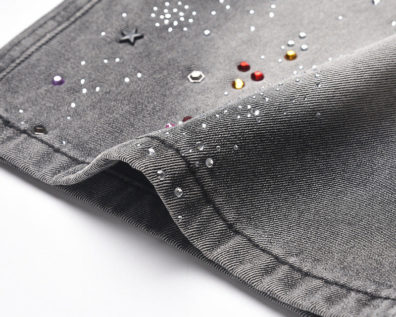 Starry Washed Rhinestone | Denim Shorts - OMYGOODS