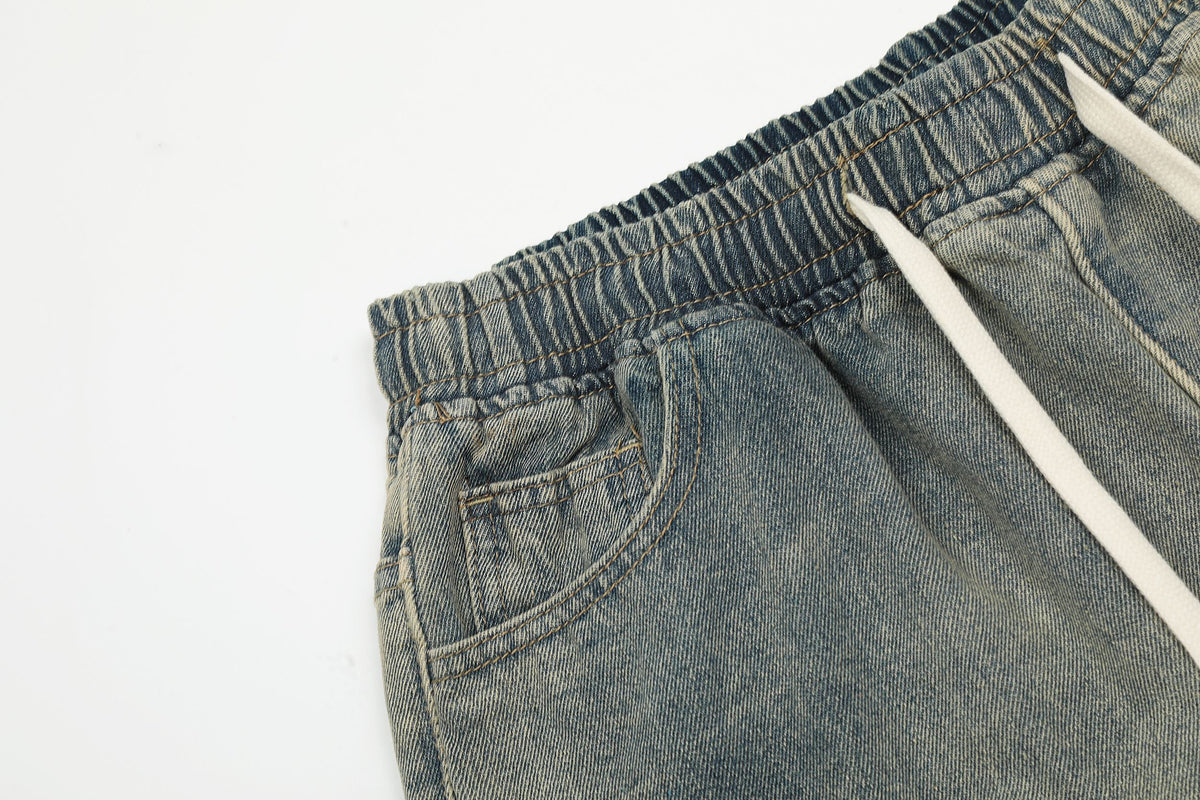 Strap Detail | Washed Denim Shorts - OMYGOODS