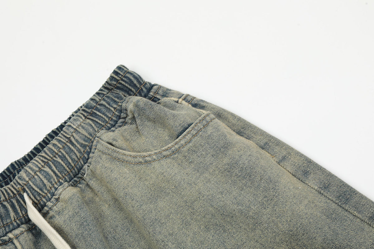 Strap Detail | Washed Denim Shorts - OMYGOODS