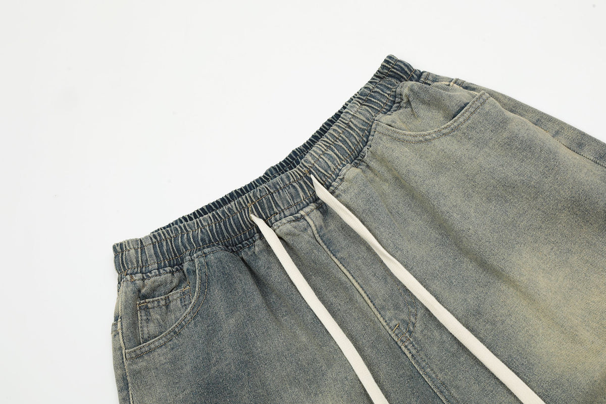 Strap Detail | Washed Denim Shorts - OMYGOODS