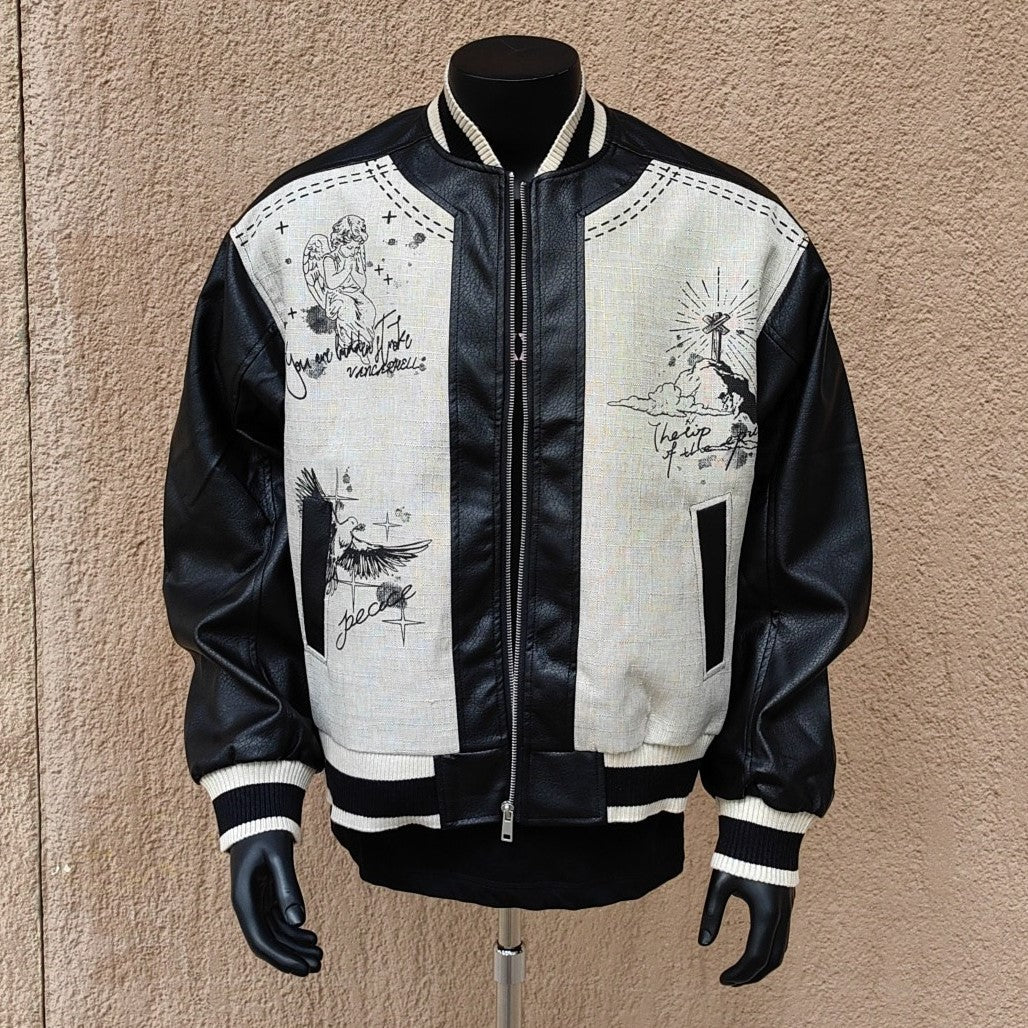 Street Art Graffiti | Leather Bomber Jacket - OMYGOODS