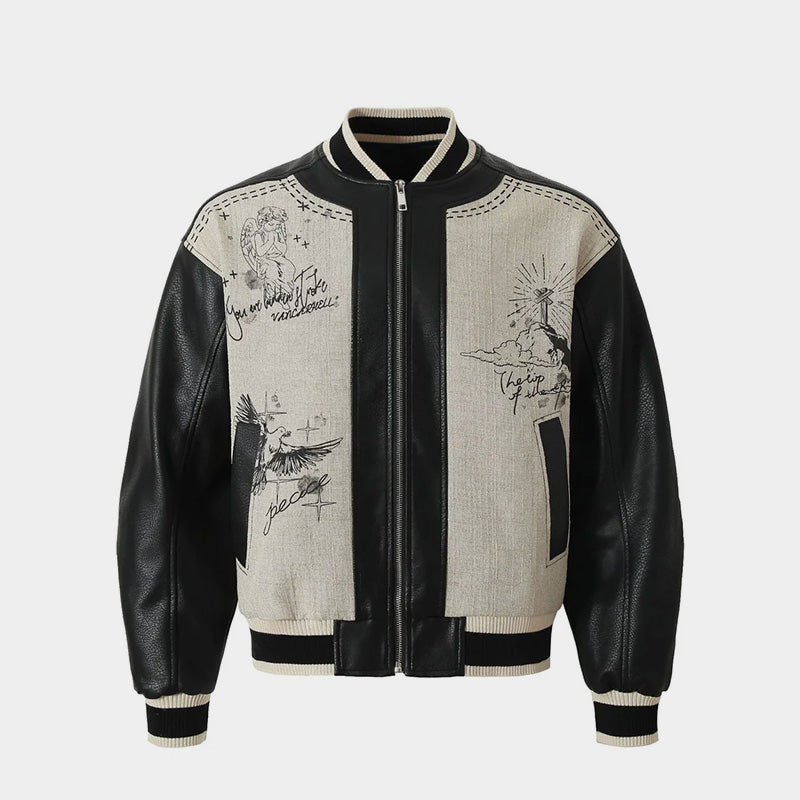 Street Art Graffiti | Leather Bomber Jacket - OMYGOODS