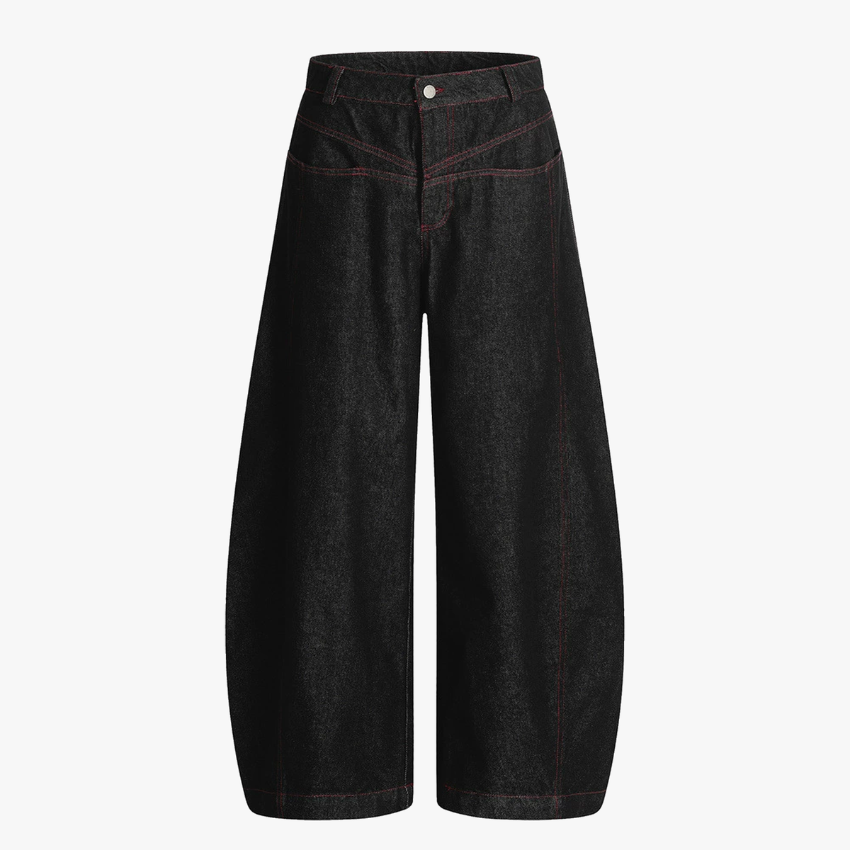 Street Culottes Red Stitching Barrel Jeans - OMYGOODS