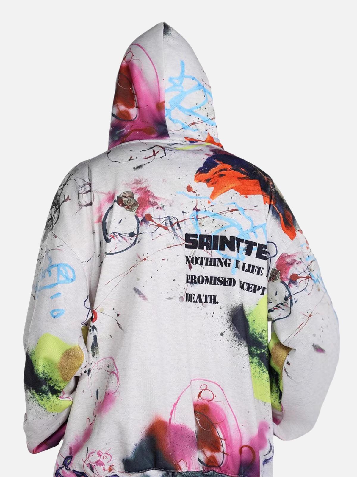 Omygoods Street Graffiti Hooded Sweatshirt
