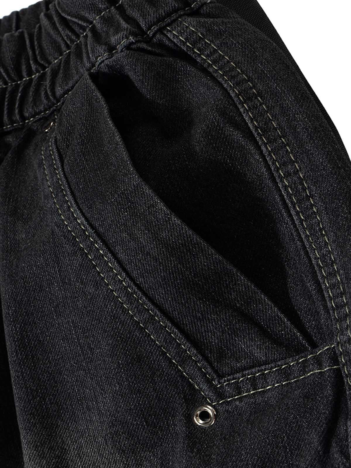 Omygoods Street RO Washed Denim Cargo Jort