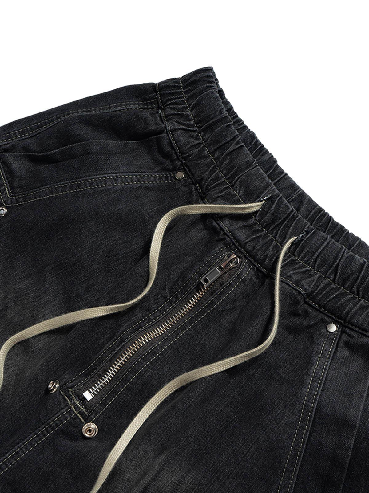 Omygoods Street RO Washed Denim Cargo Jort