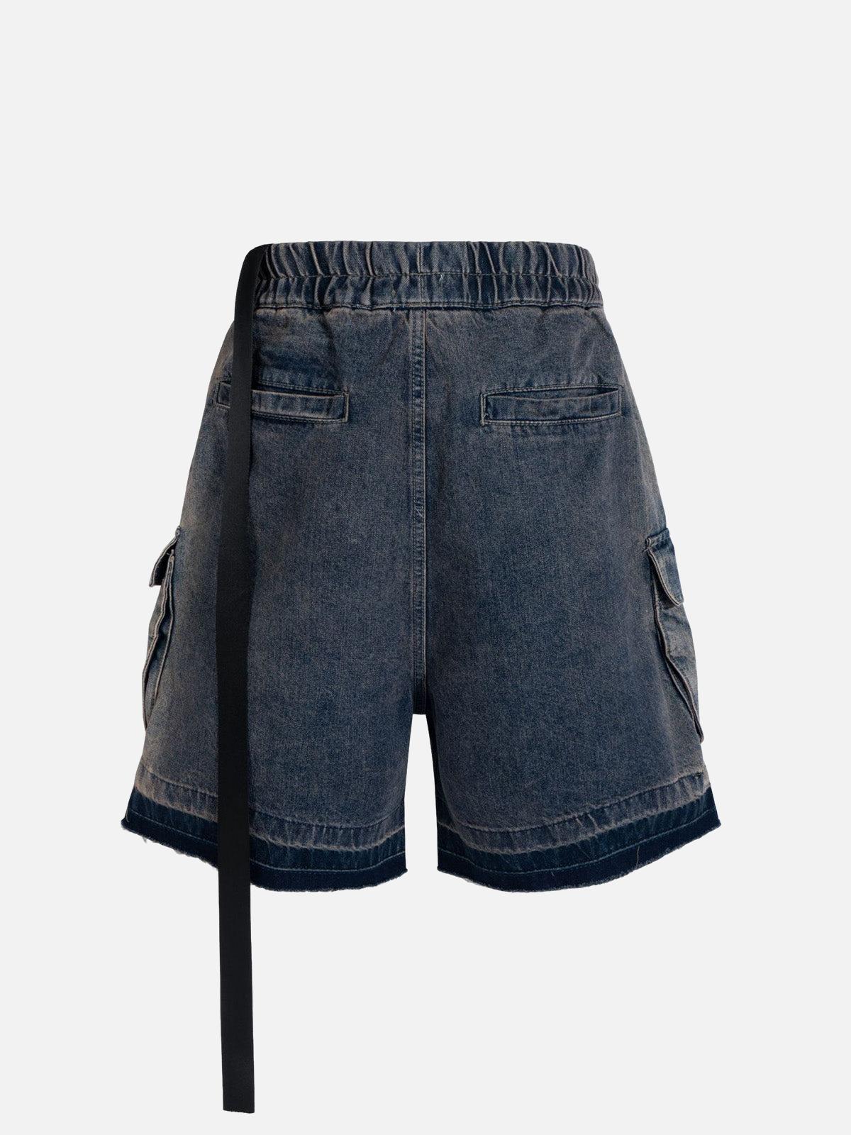 Omygoods Street RO Washed Denim Cargo Jort