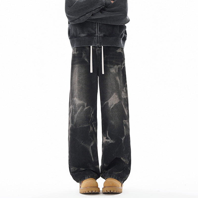 Street Style Gray Green Camouflage Denim Pants Men - OMYGOODS