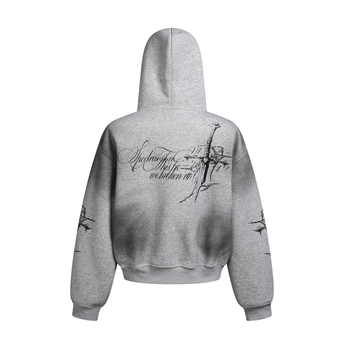 Street Wasteland Washed Cross Print Zip Up Jacket - OMYGOODS