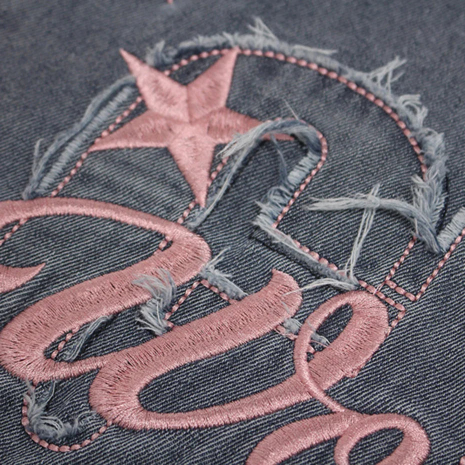 Streetwear Patchwork Denim Oversized T-Shirts - OMYGOODS