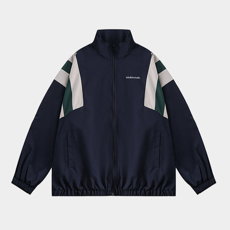 Stripe Flex | Striped Windbreaker Track Jacket - OMYGOODS