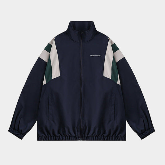 Stripe Flex | Striped Windbreaker Track Jacket - OMYGOODS