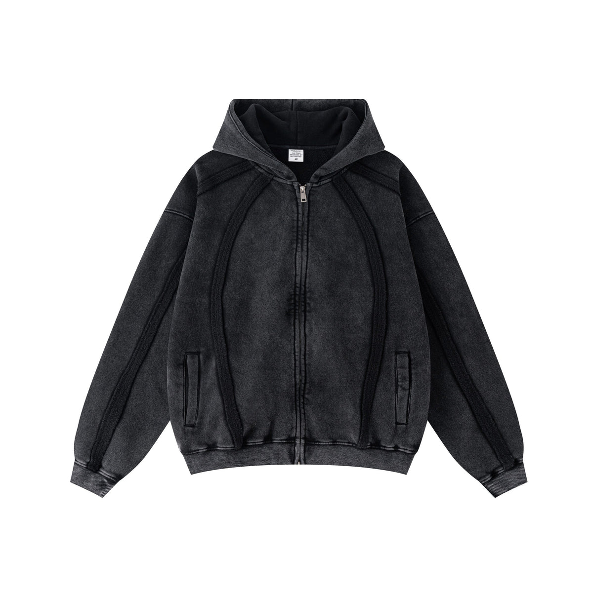 Structured Panel | Baggy Zip-Up Hoodie - OMYGOODS