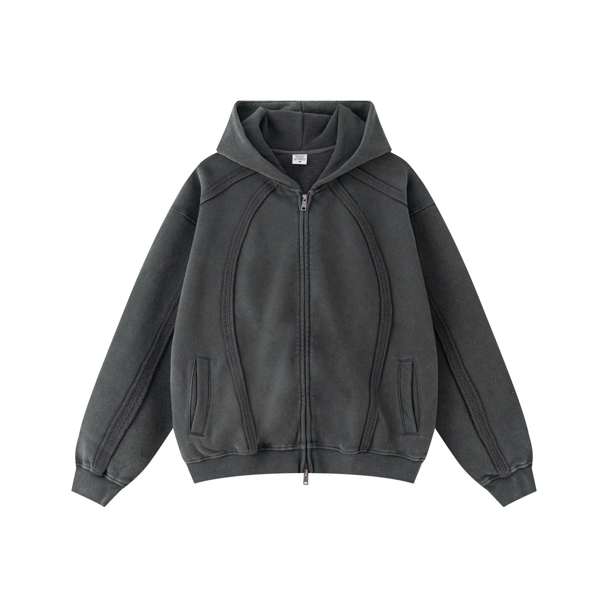 Structured Panel | Baggy Zip-Up Hoodie - OMYGOODS