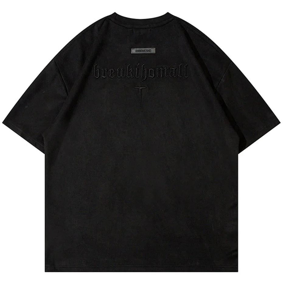 Suede Oversized Streetwear Tshirts - OMYGOODS