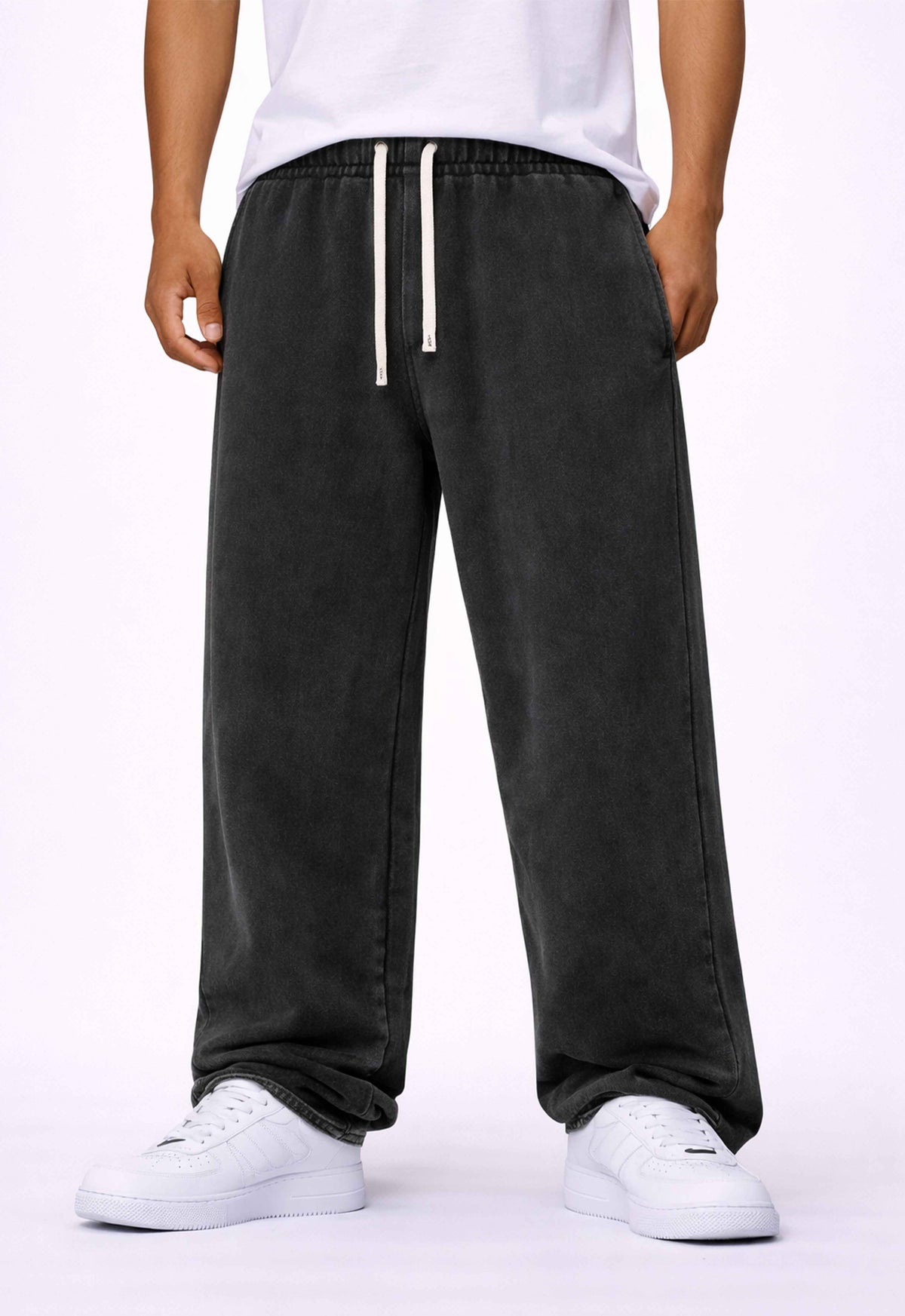 ACID WASH PANEL SWEATPANTS