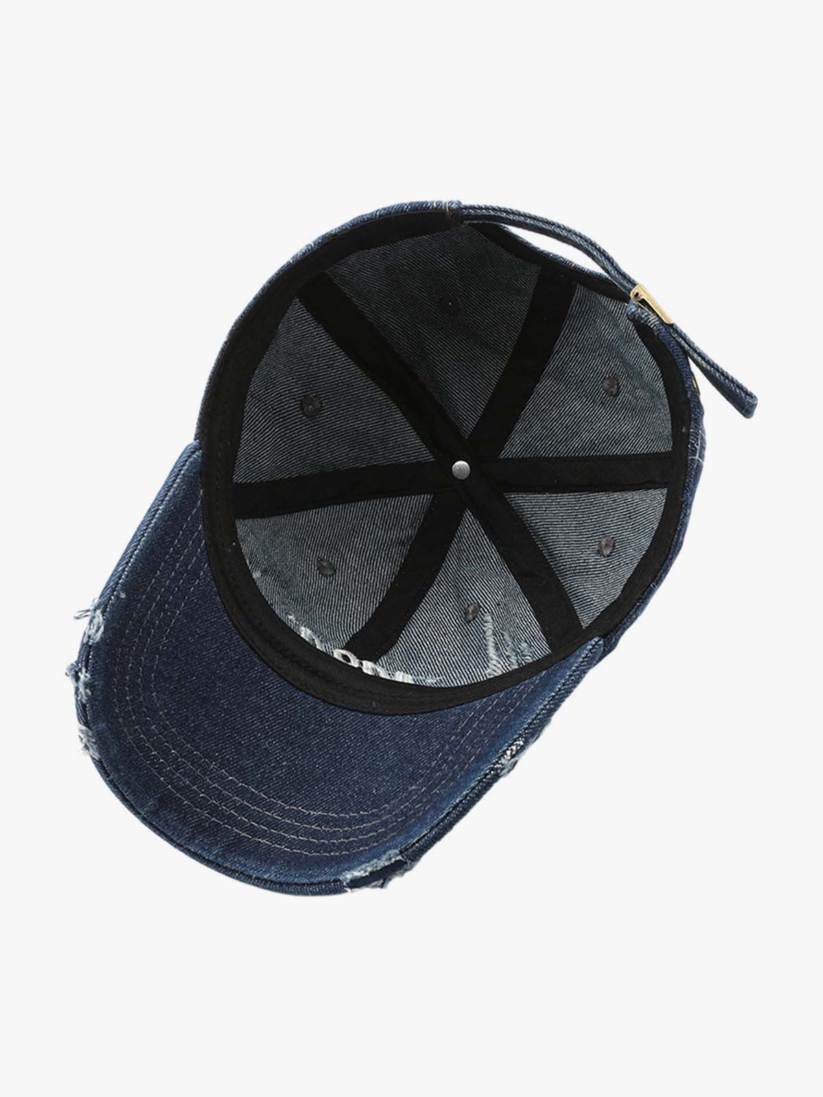 Omygoods 1989 Embroidery Distressed Denim Baseball Cap