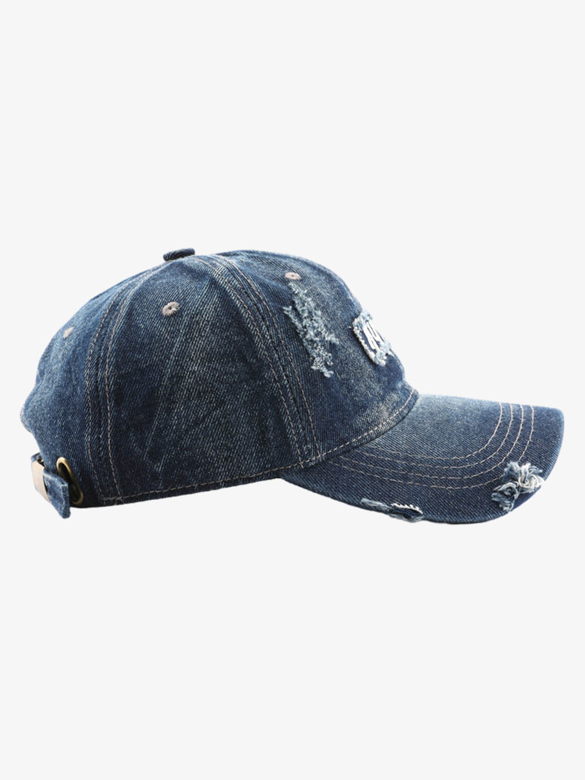 Omygoods 1989 Embroidery Distressed Denim Baseball Cap