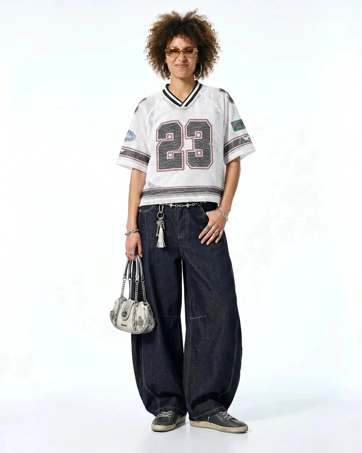 Omygoods 23 Jersey Mesh Print Tee