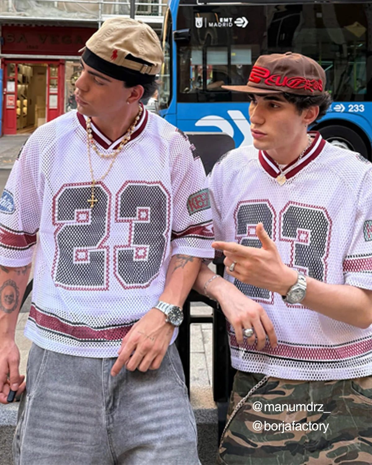 Omygoods 23 Jersey Mesh Print Tee