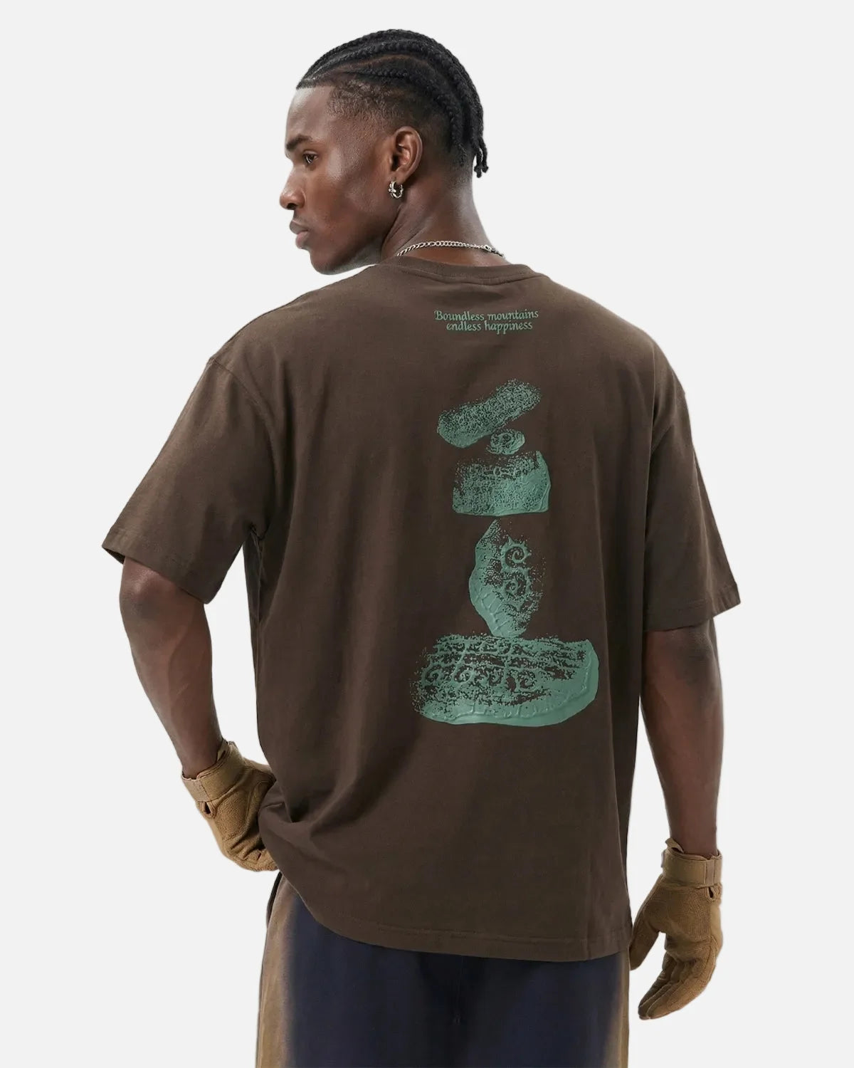 Omygoods 3D Graphic Printing Cotton T-Shirt