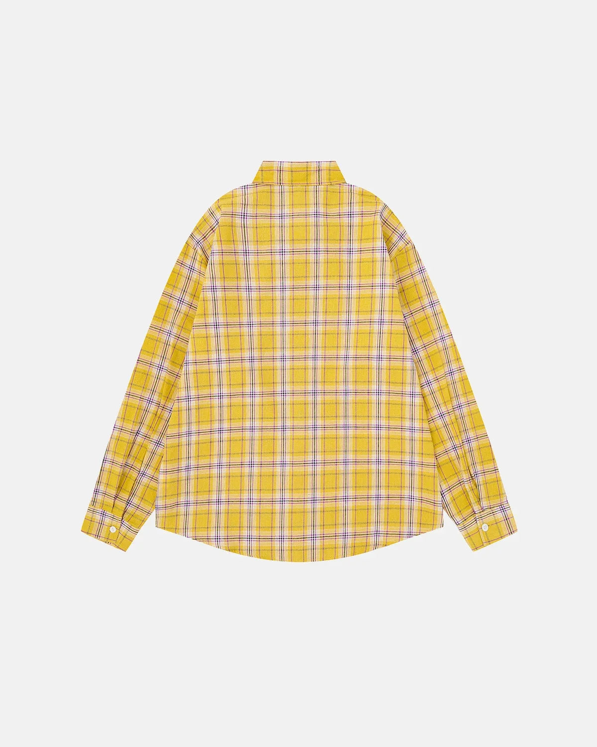 Omygoods Abstract Line Plaid Shirt