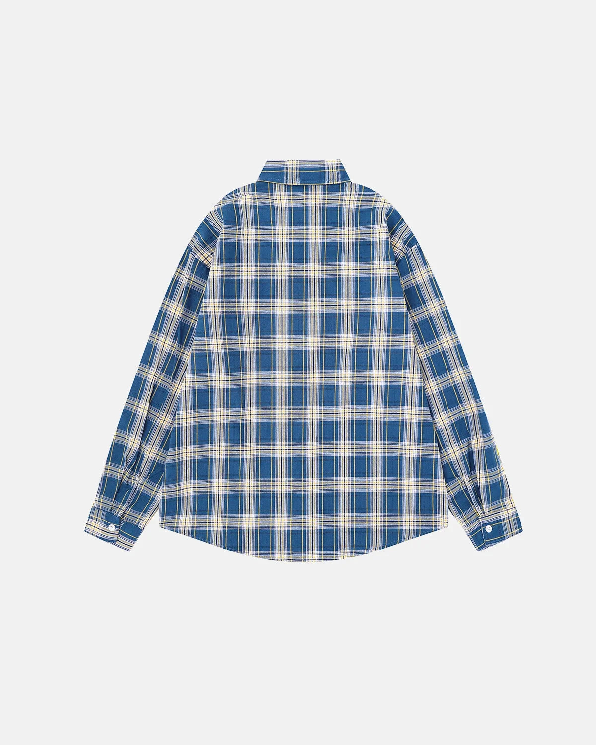 Omygoods Abstract Line Plaid Shirt