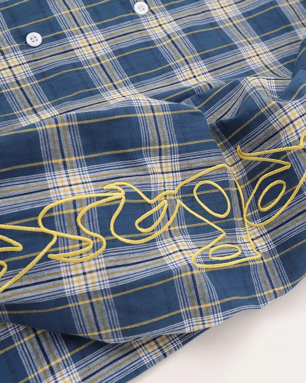 Omygoods Abstract Line Plaid Shirt