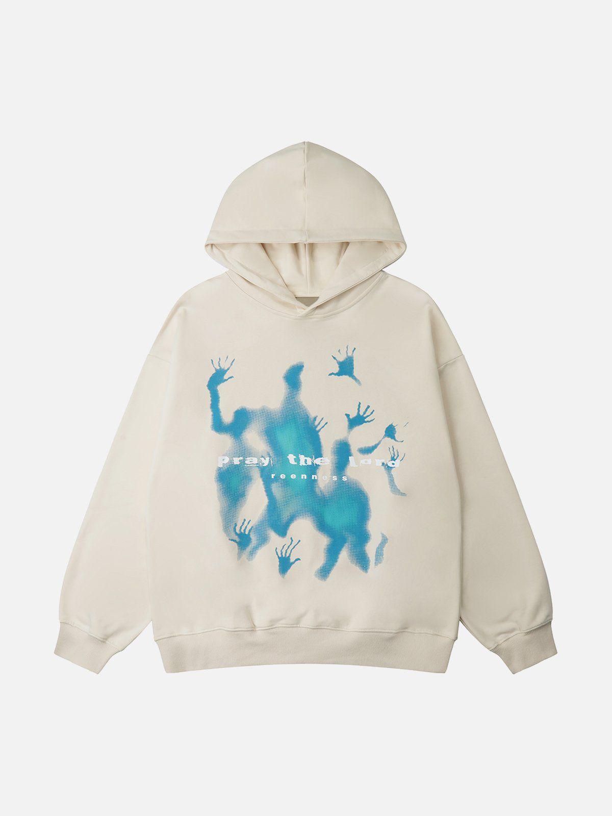 Omygoods Abstraction Shadow Print Hoodie