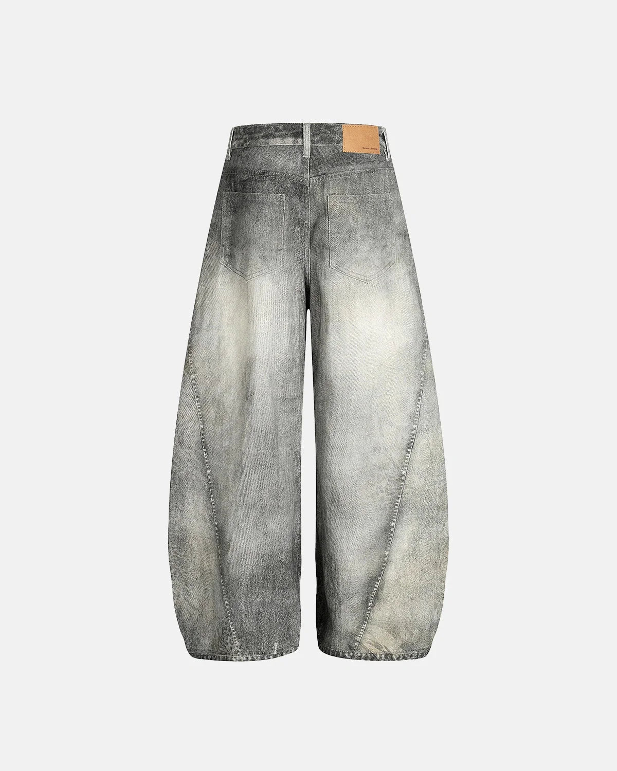 Omygoods Gray Acid Wash Barrel Jeans