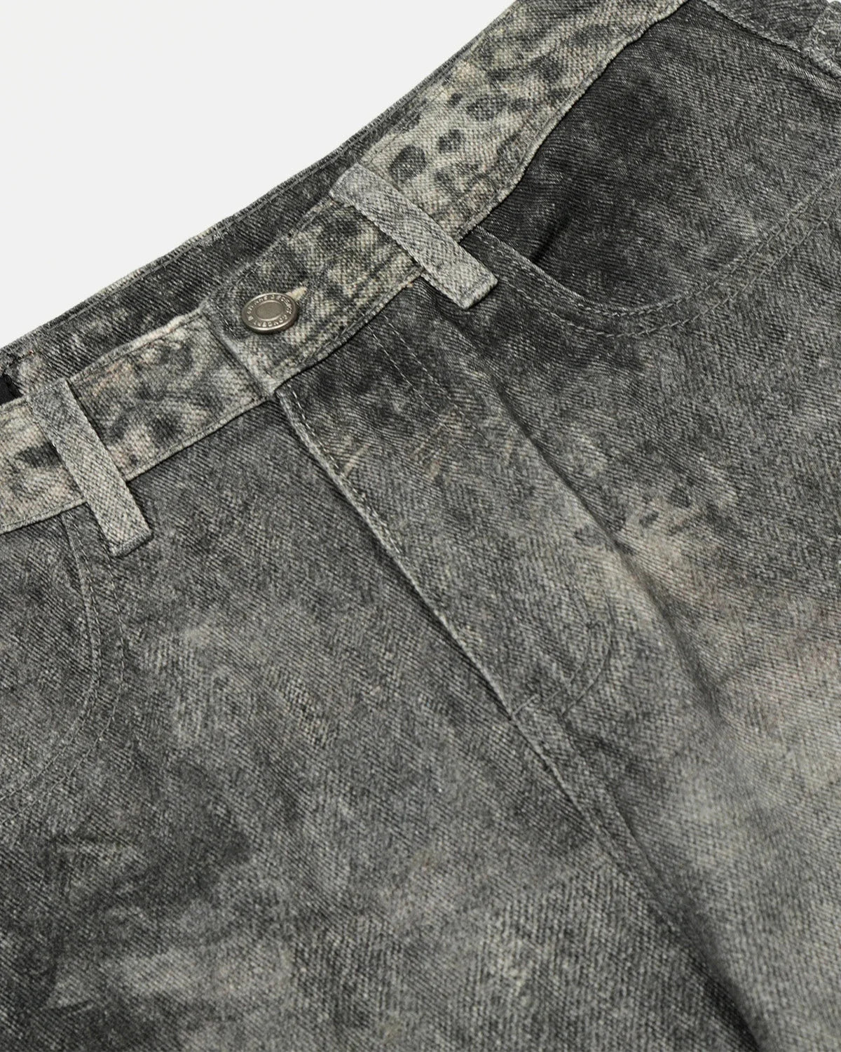Omygoods Gray Acid Wash Barrel Jeans