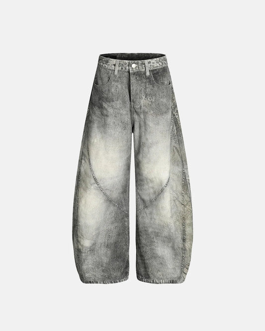 Omygoods Gray Acid Wash Barrel Jeans