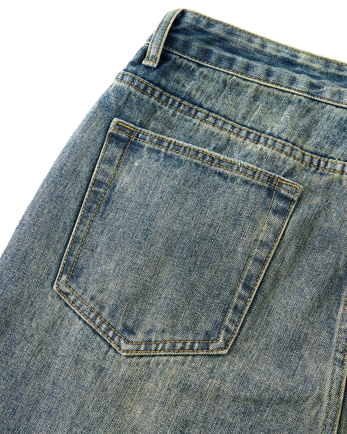Omygoods Acid Wash Beaded Studded Flared Baggy Jeans