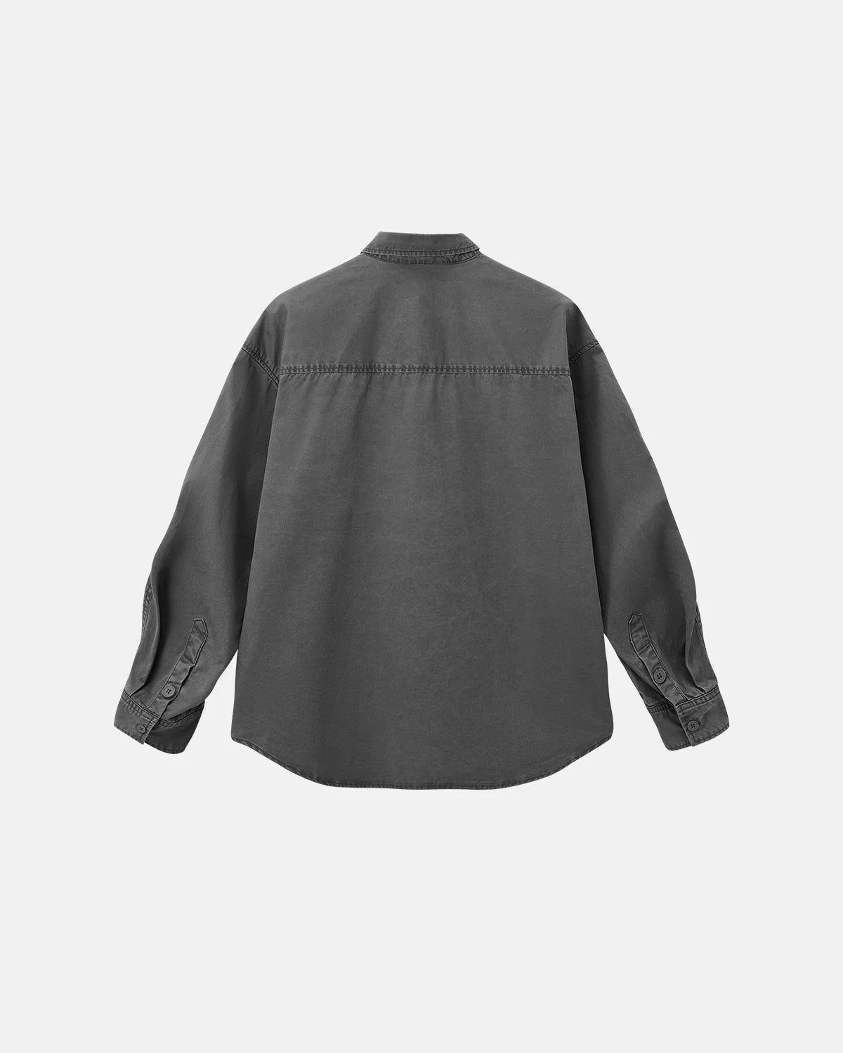 Omygoods Acid Wash Cargo Shirt Jacket