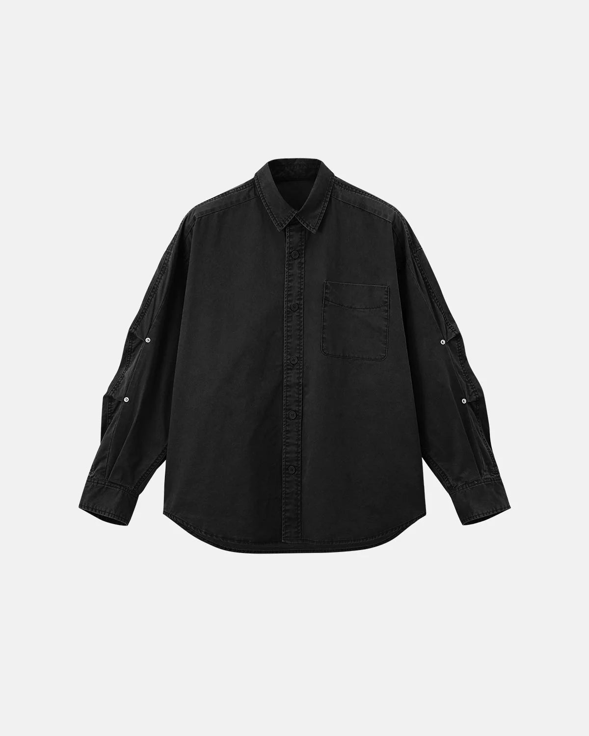Omygoods Acid Wash Cargo Shirt Jacket