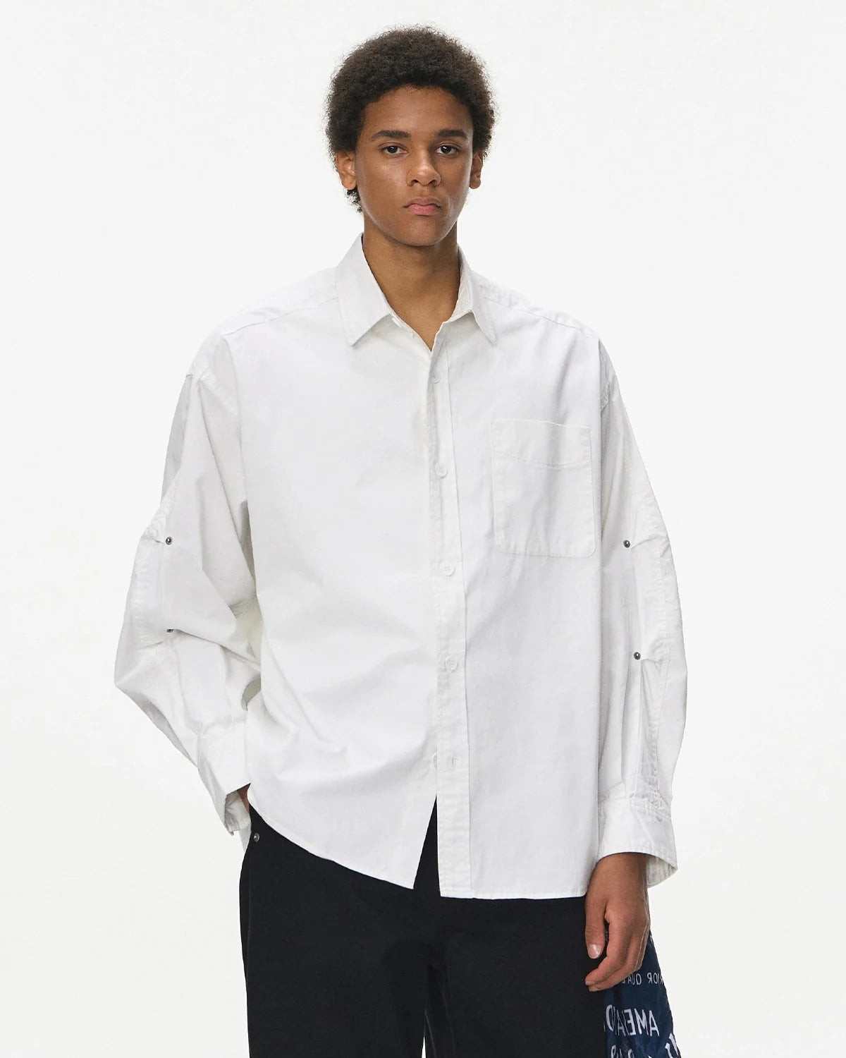 Omygoods Acid Wash Cargo Shirt Jacket