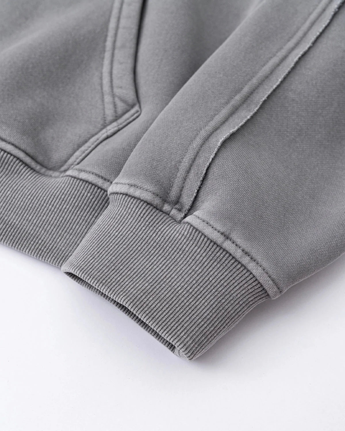 Omygoods Washed Raw Edge Boxy Zip Up Hoodie