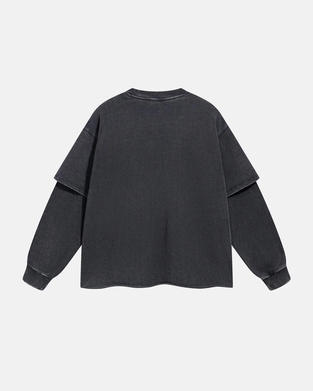 Omygoods Black Acid Wash Layered Tee