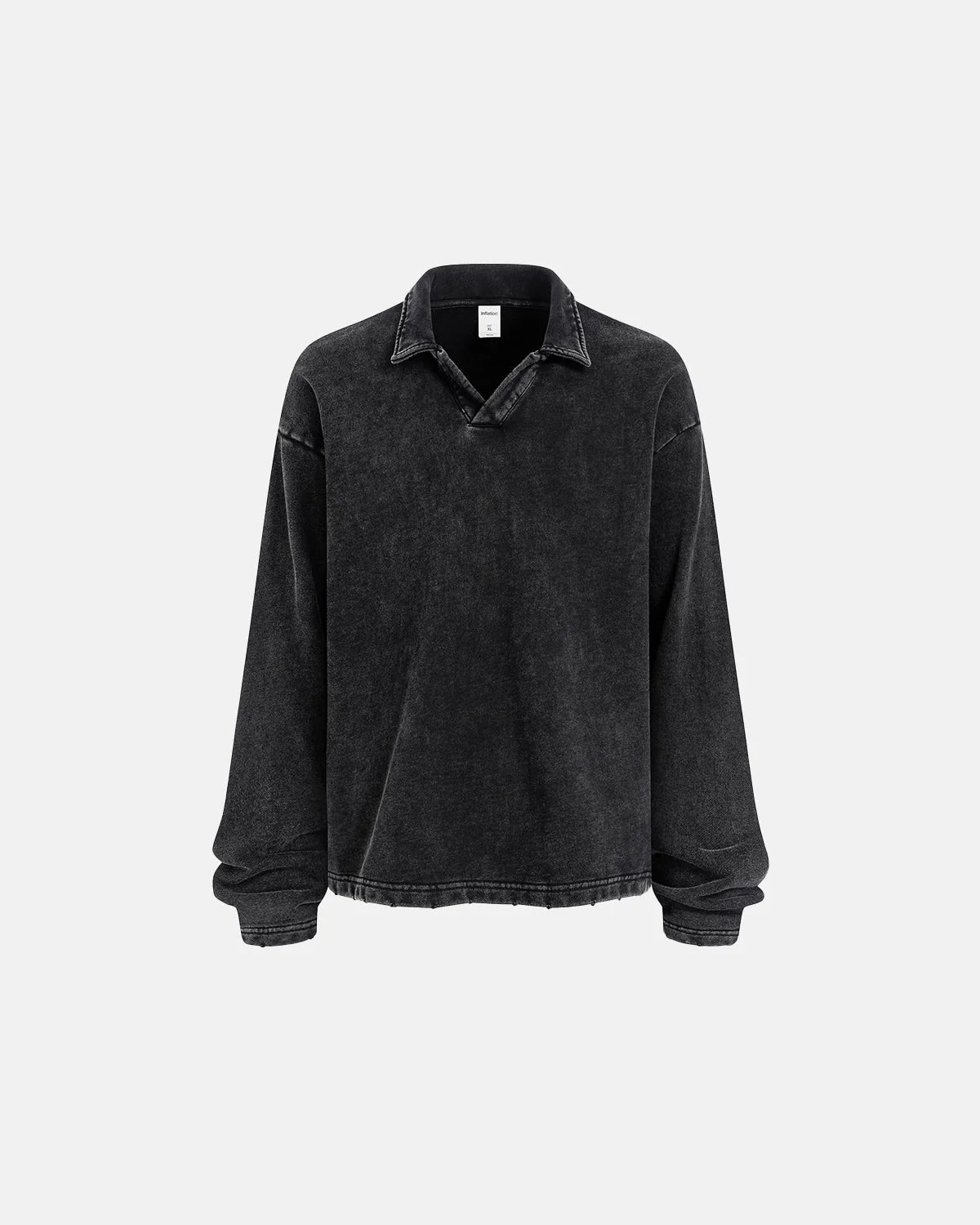 Omygoods Acid Wash POLO Shirt