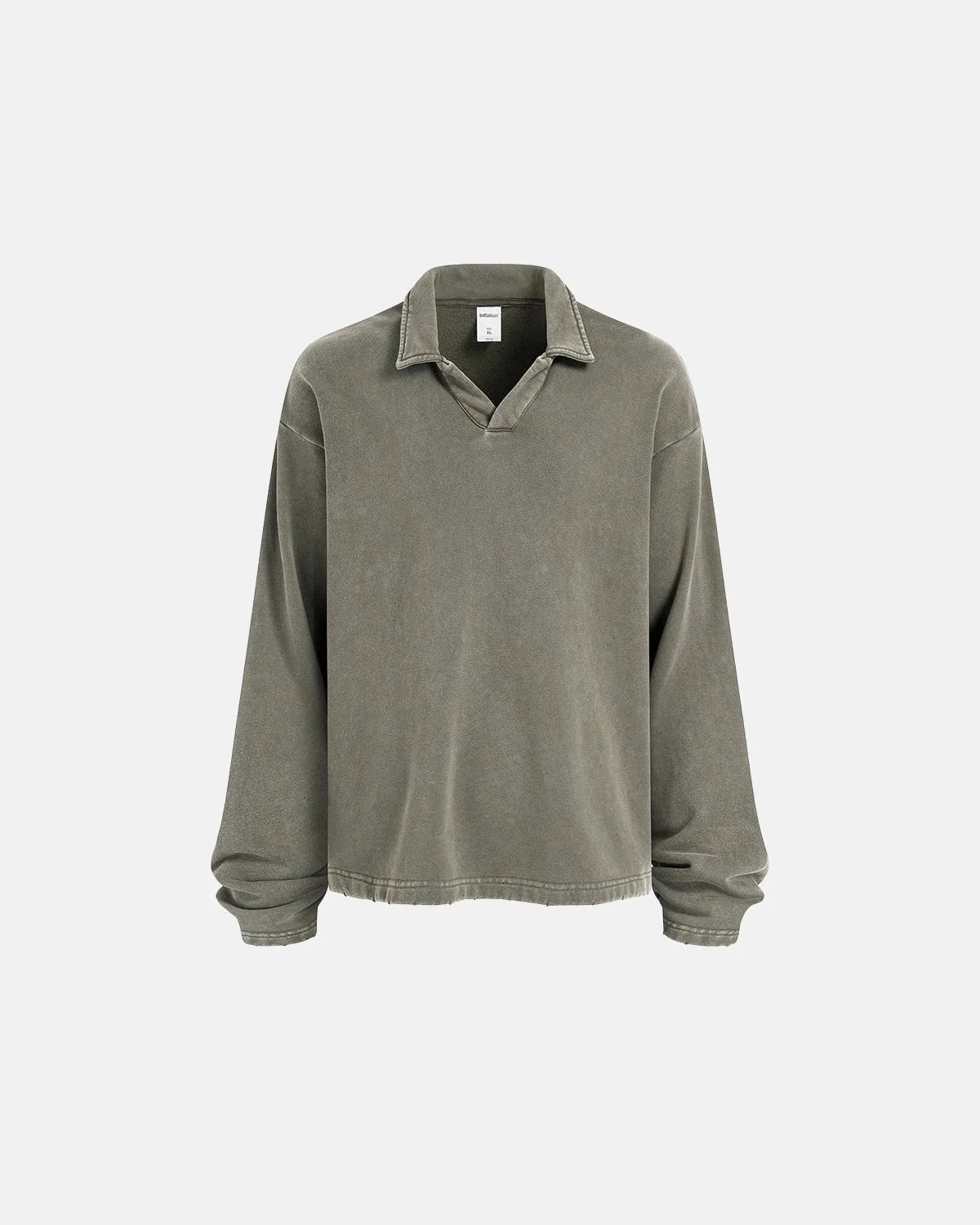 Omygoods Acid Wash POLO Shirt