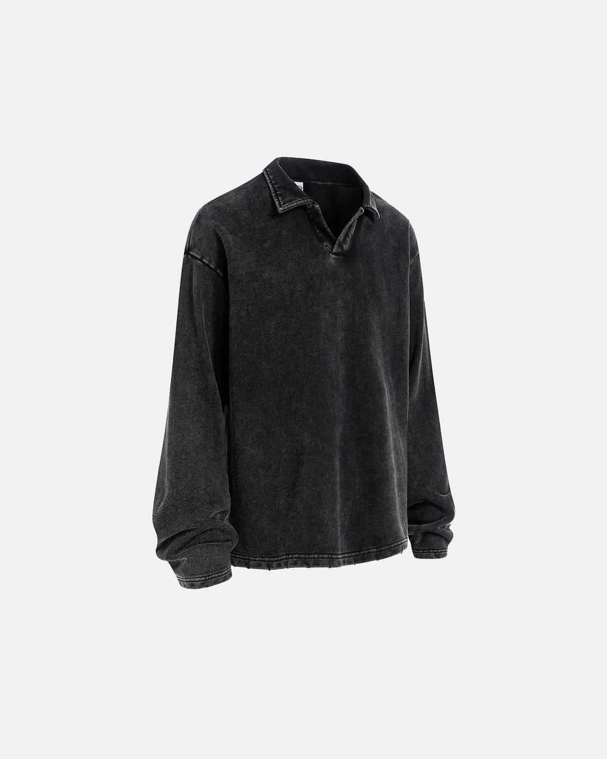 Omygoods Acid Wash POLO Shirt