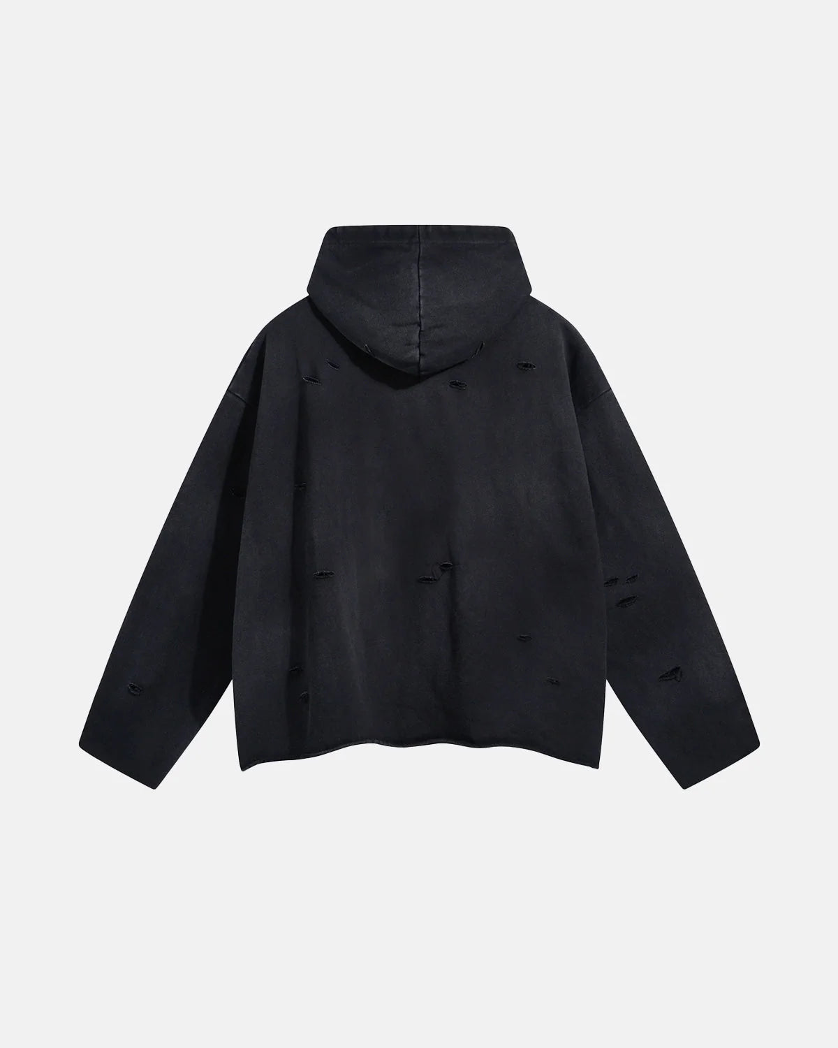 Omygoods Acid Wash Ripped Boxy Hoodie